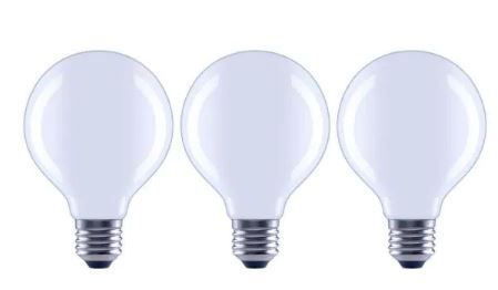 Photo 1 of 100-Watt Equivalent G25 Dimmable Globe Frosted Glass Filament LED Vintage Edison Light Bulb Daylight (3-Pack)
