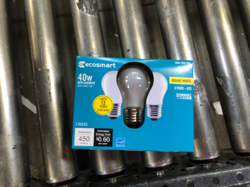 Photo 3 of 40-Watt Equivalent A15 Dimmable ENERGY STAR Frosted Glass Filament Vintage Edison LED Light Bulb Bright White (3-Pack) 4 BOXES 
