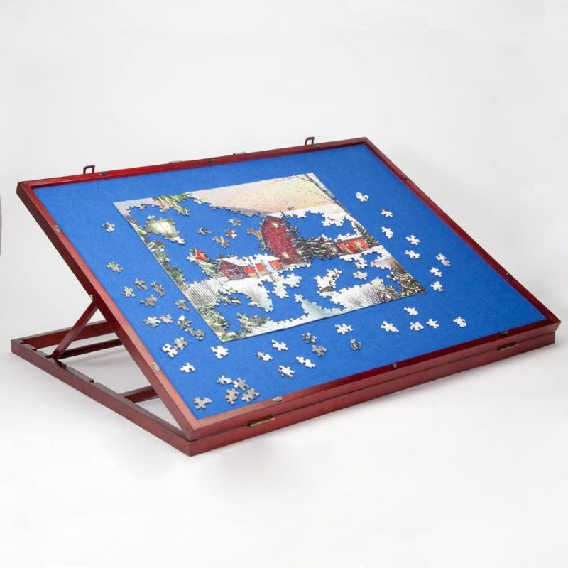 Photo 1 of bits and pieces - puzzle expert tabletop easel - non-slip felt work surface puzzle table accessory to put together your jigsaws