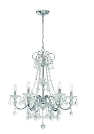 Photo 1 of Canterbury Park 6-Light Chrome Crystal Chandelier
