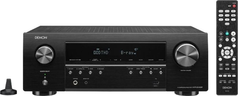 Photo 1 of turn on but doesn't work--sold for parts only--Denon - AVR-S540BT Receiver, 5.2 channel, 4K Ultra HD Audio and Video, Home Theater System, built-in Bluetooth and USB - Black
