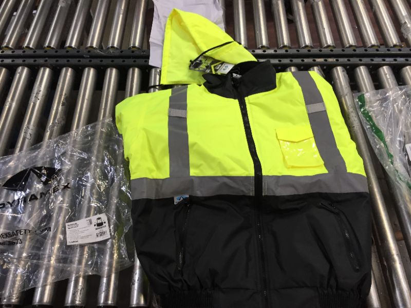 Photo 2 of PYRAMEX RJ3210L HI-VIS LIME BOMBER JACKET WITH QUILTED LINING - LARGE
