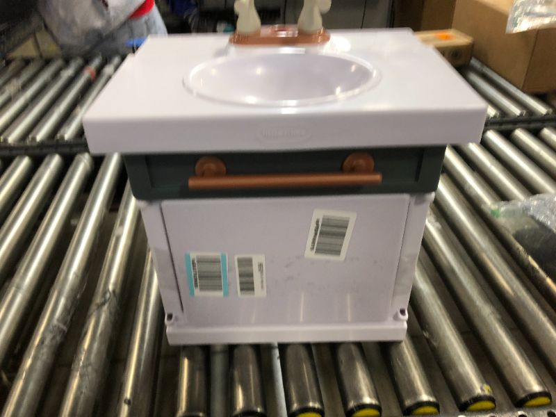 Photo 1 of Little Tikes First Bathroom Sink with Real Working Faucet Pretend Play for Kids, 12 Bathroom Accessories, Interactive Unique Toy Multi-Color, Ages 2+ Grey
