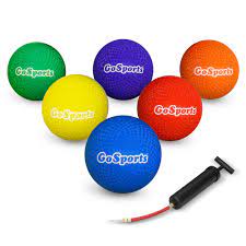 Photo 1 of 5 pack of GoSports Playground Ball (Set of 6) with Carry Bag and Pump, 8.5", 30 balls total