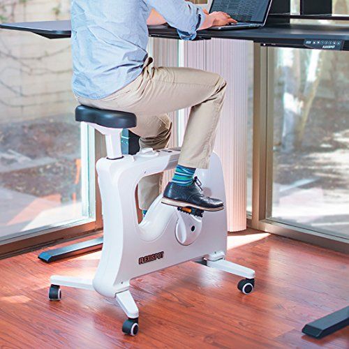 Photo 1 of  FlexiSpot Home Workstation Stand up Folding Exercise Desk Cycle Height Adjustable Office Desk Stationary Exercise Bike - Deskcise Pro - UNABLE TO TEST