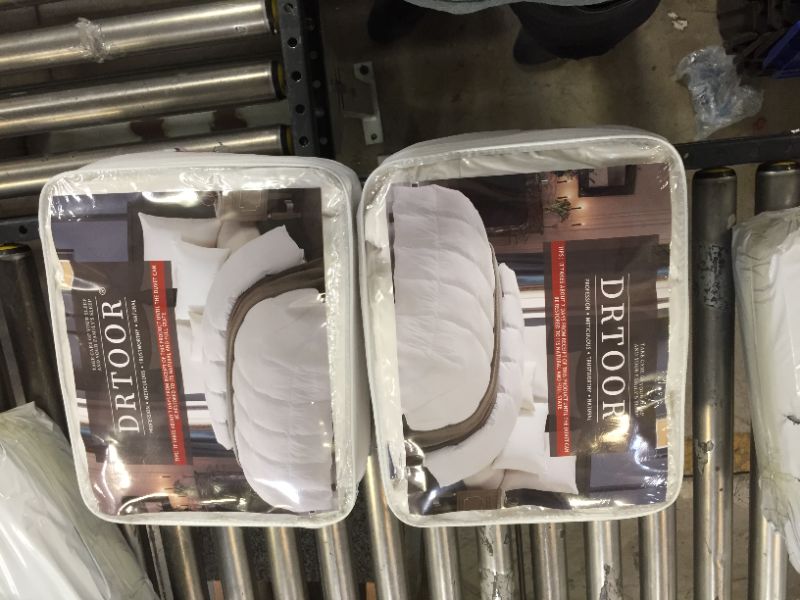 Photo 1 of 2PACK Drtoor Goose Down Comforter Queen Silver, White Winter Feather Duvet Insert,