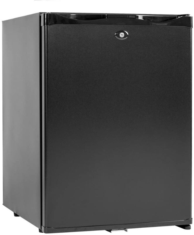 Photo 1 of Smad Mini Fridge with Lock Compact Refrigerator for Dorm Office Bedroom No Noise,12V/110V,1.0 Cubic Feet, Black
