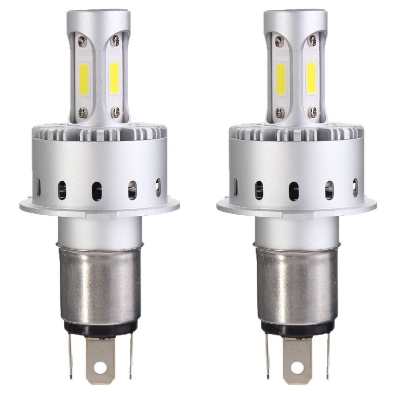 Photo 1 of 2 pack 90W 12000LM COB LED Car Headlights Bulbs Fog Lamps H4 H7 H11 9005 9006 6000K Three-side White - H4 4 bulbs in total. 

