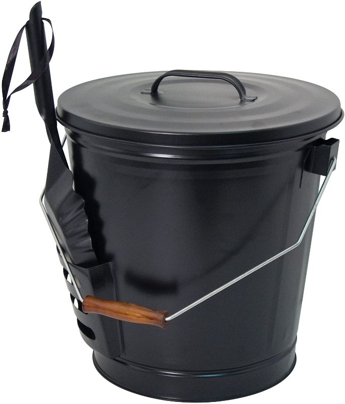 Photo 1 of Panacea 15343 Ash Bucket with Shovel, Black
