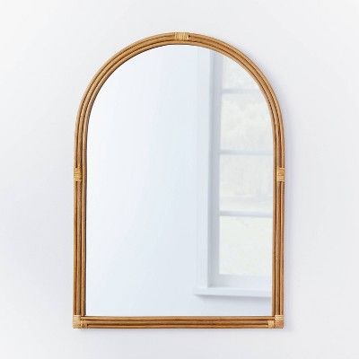 Photo 1 of 24" x 34" Rattan Arched Wall Mirror - Threshold™ designed with Studio McGee
