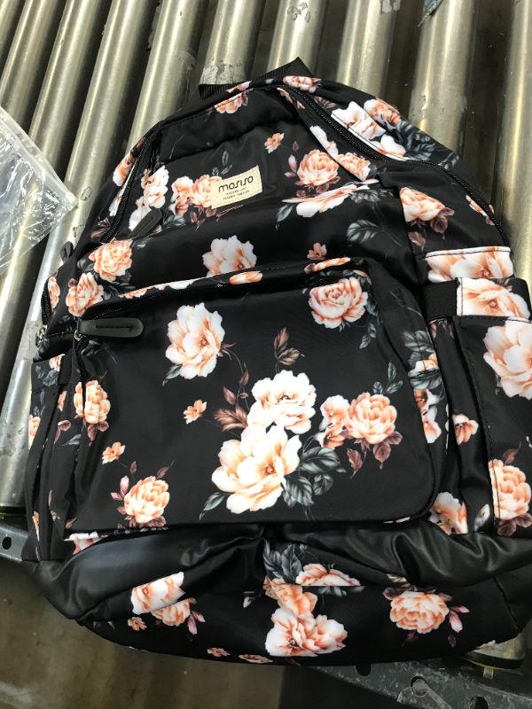 Photo 1 of MOSISO 15.6-16 inch Laptop Backpack for Women Girls, Polyester Anti-Theft Stylish Casual Daypack Bag with Luggage Strap & USB Charging Port, Camellia...
