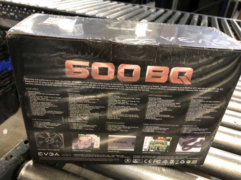 Photo 2 of EVGA 600 BQ BQ 80 Plus Bronze Semi Modular 600W Power Supply