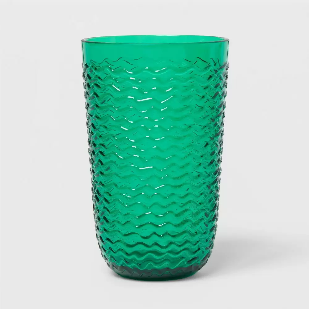 Photo 1 of 19oz Plastic Wave Texture Tall Tumbler Green - Opalhouse 4 PACK
