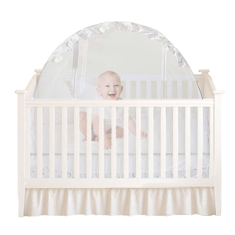 Photo 1 of Houseables Baby Safety Crib Tent, Mosquito Net for Bed, White, 48" X 26" X 57", Mesh, Babies Netting, Toddler Pack N Play Canopy, Pop up Protection for Infants, Unisex, Insect Cover, Hypoallergenic
