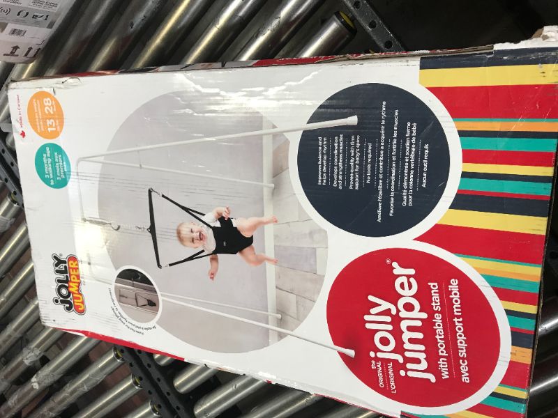 Photo 1 of Jolly Jumper Exerciser with Portable Stand in White

