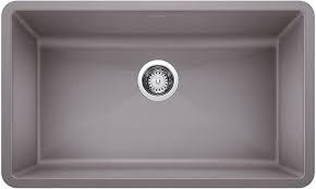 Photo 1 of Blanco, Anthracite 440149 PRECIS SILGRANIT Super Single Bottom Mount Kitchen Sink, 32 "X 19"