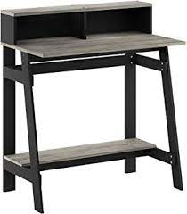 Photo 1 of Furinno Frame Computer Desk, Simple Style, Particleboard, Black / Gray French Oak.