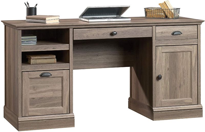 Photo 1 of Sauder Barrister Lane Executive Desk, Salt Oak finish