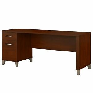 Photo 1 of Bush Somerset Collection Single Pedestal Desk 72" Hansen Cherry - WC81772