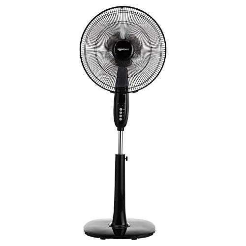 Photo 1 of Amazon Basics Oscillating Dual Blade Standing Pedestal Fan with Remote - 16-Inch