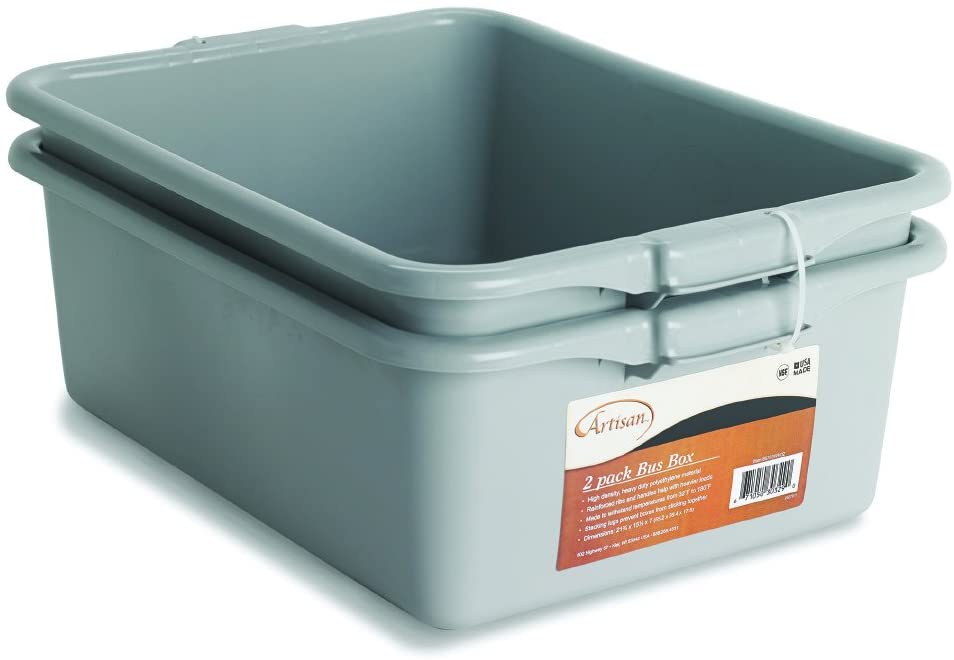 Photo 1 of Artisan Utility Bus Box and Storage Bin with Handles, 2-Pack
