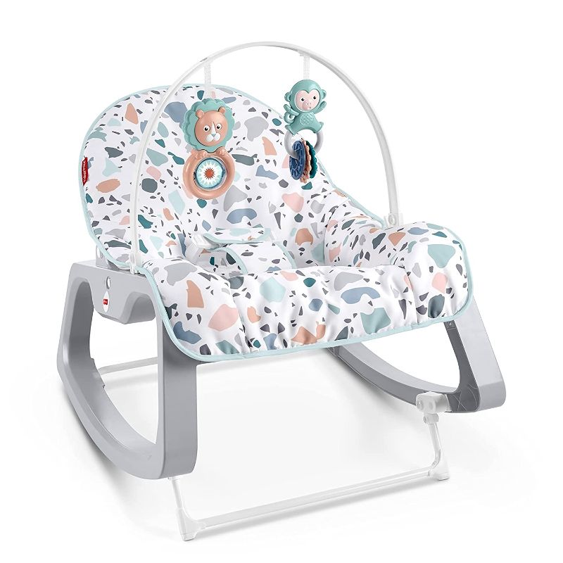 Photo 2 of Fisher-Price Infant-to-Toddler Rocker - Pacific Pebble, Portable Baby Seat, Multi
