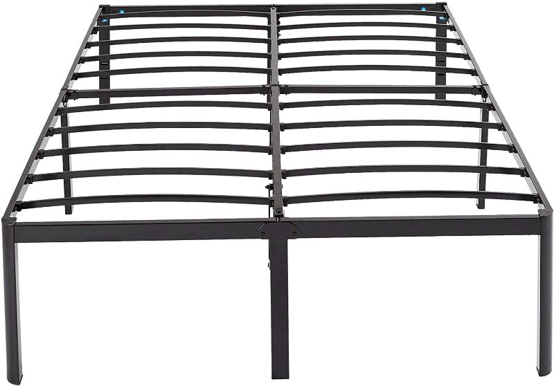 Photo 1 of Amazon Basics Heavy Duty Non-Slip Bed Frame with Steel Slats, Easy Assembly - 18"H, (Queen) (major damages to box, brand new)