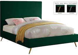 Photo 1 of 
Jasmine Green Velvet Queen Bed frame (MISSING BOX 2,  RAILS ONLY)