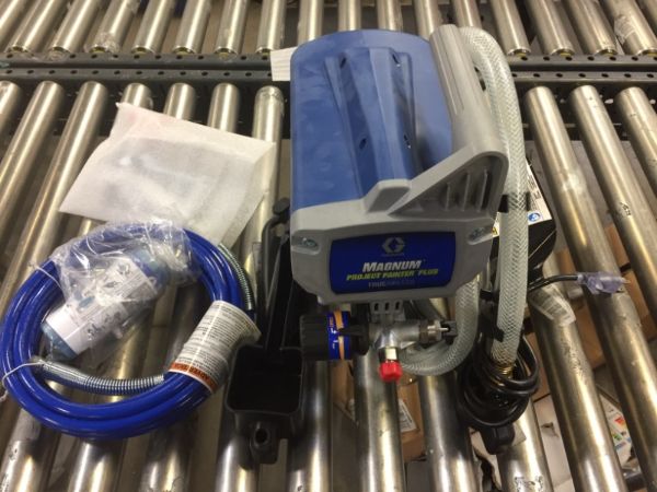 Photo 3 of Graco Magnum 257025 Project Painter Plus Paint Sprayer (turn on , dirt on item indicate prior use, looks new, major damages to packaging)