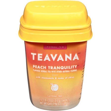 Photo 1 of (EXP 07/2021) Teavana Peach Tranquility Herbal Tea 15 Sachets Per Box (Pack of 4 Boxes)
