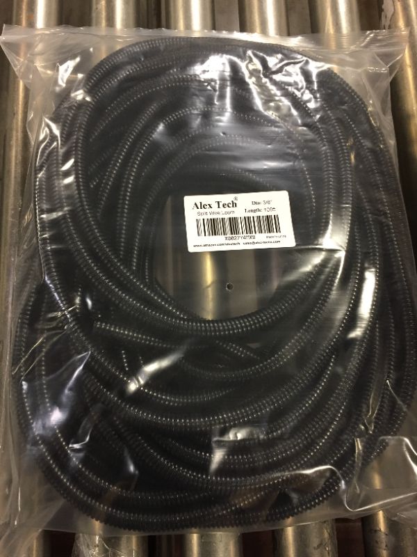 Photo 3 of Alex Tech 100ft – 3/8 inch Split Wire Loom Tubing Wire Conduit – Black
