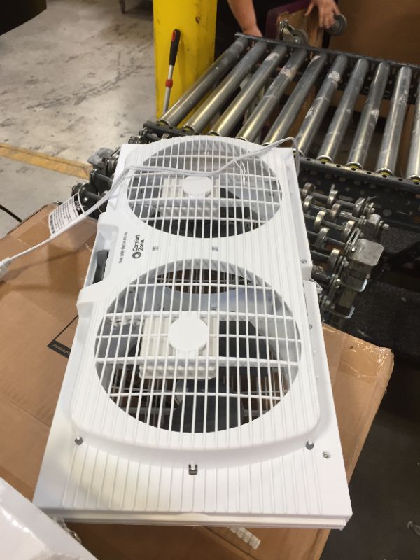 Photo 1 of Comfort Zone 9" Twin Window Fan with Reversible Airflow Control, White

