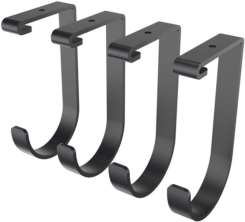 Photo 2 of FLEXIMOUNTS Add-On Storage Hook Accessory for Ceiling Rack and Wall Shelving, 4-PACK (Flat Hook x 4, Black)
