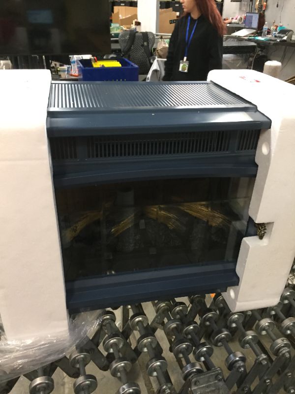 Photo 4 of Duraflame 3D Infrared Electric Fireplace Stove with Remote Control - Portable Indoor Space Heater - DFI-5010, Navy
