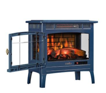 Photo 1 of Duraflame 3D Infrared Electric Fireplace Stove with Remote Control - Portable Indoor Space Heater - DFI-5010, Navy
