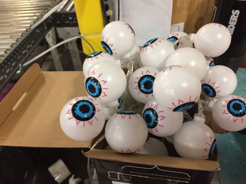 Photo 1 of GOOTHY Halloween Eyeball String Lights 8.5Ft Halloween Decorative String Lights with 10 Incandescent Multicolor Eyeball Lights for Party, Christmas, Carnival, Celebration Indoor/Outdoor Decor
