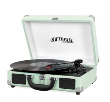 Photo 1 of Victrola Vintage 3-Speed Bluetooth Suitcase Turntable with Speakers, Mint (2019 Model)
