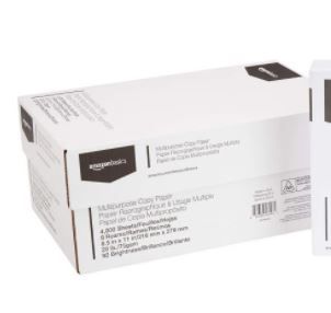 Photo 1 of AmazonBasics Multipurpose Copy Printer Paper - White, 8.5 x 11 Inches, 8 Ream Case (4,000 Sheets)
