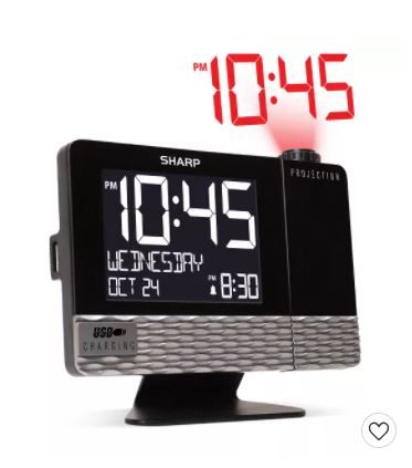 Photo 1 of Projection with Usb Charge Table Clock Black - Sharp
