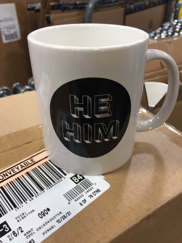 Photo 1 of 2 “He Him” Pronouns Friendly Coffee Mug Tea Cup Room Essentials Stoneware
