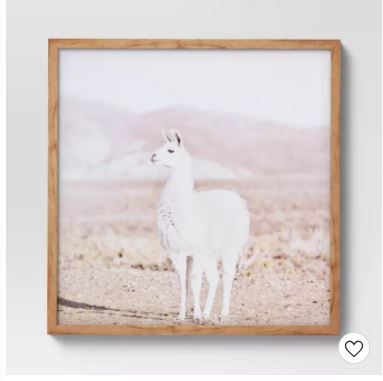 Photo 1 of 24" x 24" Llama Framed Wall Art Brown - Threshold™
