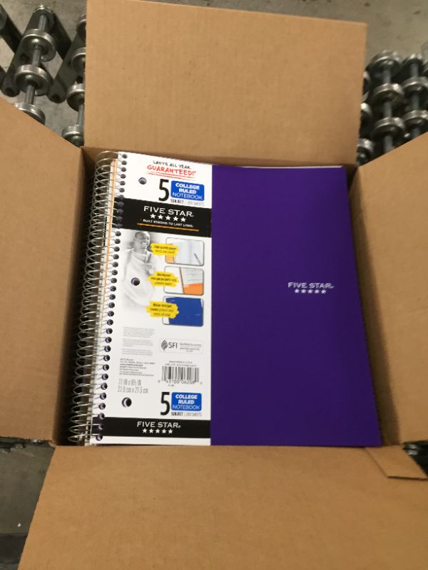 Photo 2 of Five Star 5 Subject College Ruled Wirebound Notebook, 11" x 8 1/2", Color Choice Will Vary (08969), 1 Count