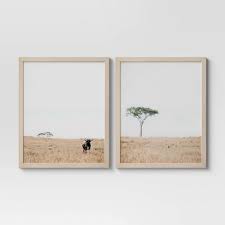 Photo 2 of (Set of 2) 16"x 20" African Landscape Framed Wall Art - Threshold
