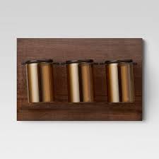 Photo 1 of 15" x 10" Medium Warm Wooden Plaque with Metal Mason Jars Brown - Threshold
