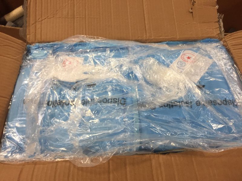 Photo 5 of 100 Pack LEVEL 2 PP + PE Disposable Isolation Gowns Blue with Elastic Cuff, Latex-Free, Non-Woven, Fluid Resistant, Dental, Medical, Hospital, Industries, ONE SIZE FITS ALL (100 PCS=10 Bags)
