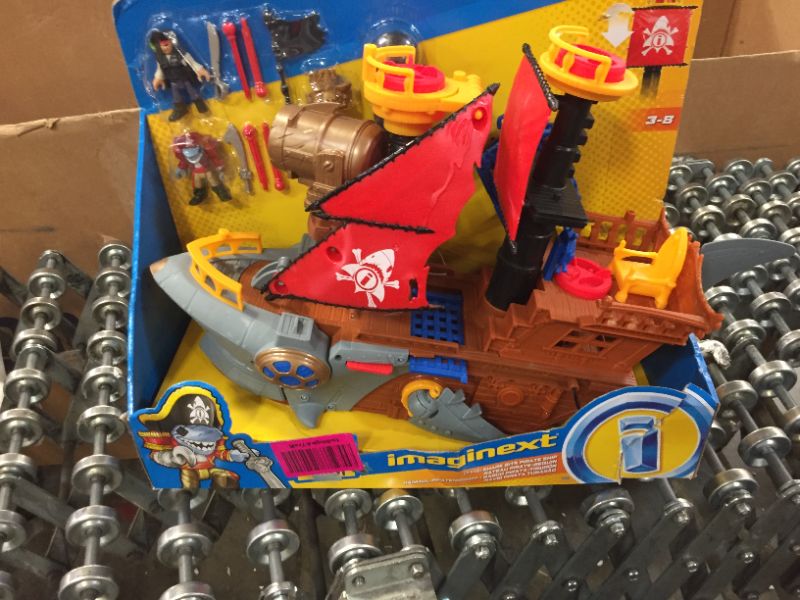 Photo 5 of Fisher-Price Imaginext Shark Bite Pirate Ship, Playset with Pirate Figures and Accessories for Preschool Kids Ages 3 to 8 Years
