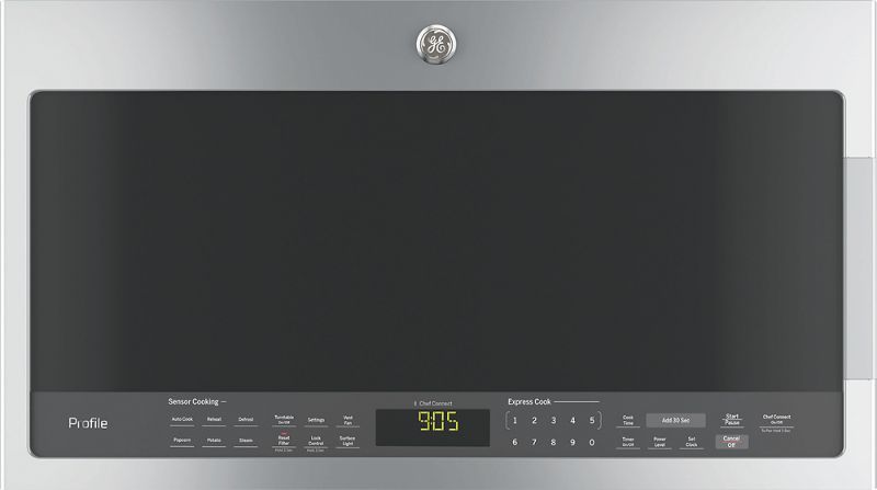 Photo 1 of GE Profile - 2.1 Cu. Ft. Over-the-Range Microwave with Sensor Cooking - Stainless steel
