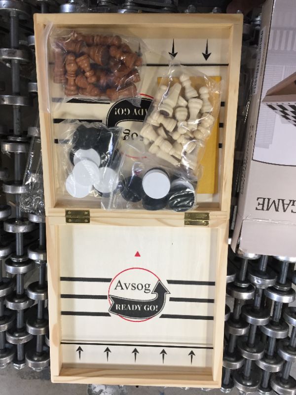 Photo 1 of 2 in 1 chess and puck slinging board game