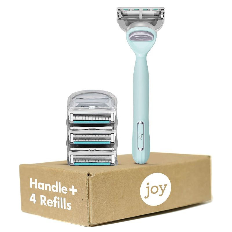 Photo 1 of joy Women's Razor Handle + 4 Razor Blade Refills, Teal
