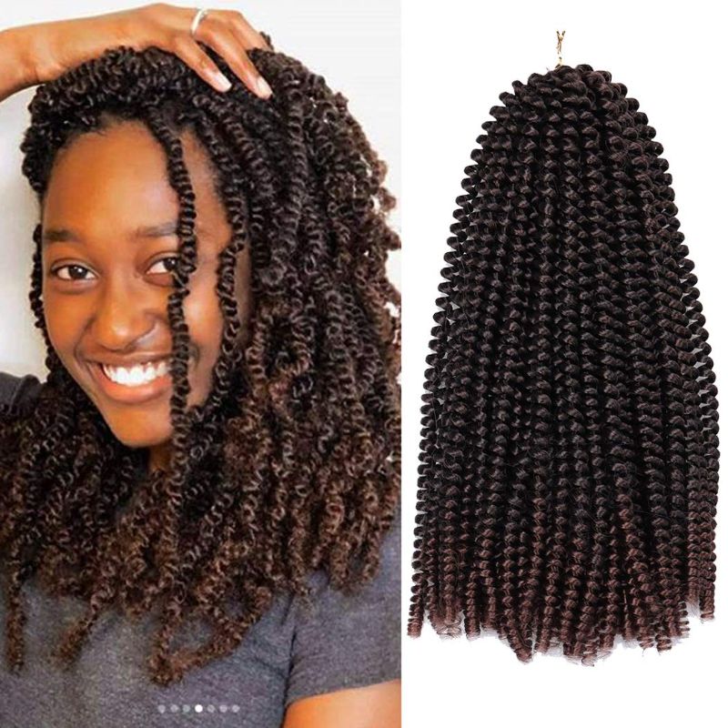 Photo 1 of 12 Inch Spring Twist Crochet Braids Bomb Twist Crochet Hair Fluffy Twist Synthetic Braiding Hair Extensions 3 Packs Spring Curl Hair (1B/33#)
